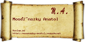 Mosánszky Anatol névjegykártya